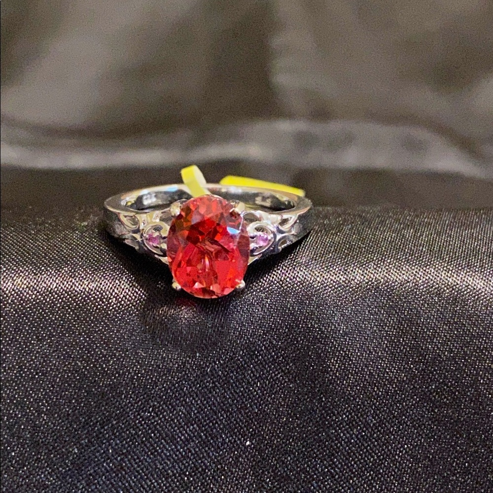 Papradascha Quartz Pink Sapphire Ring Sz 9